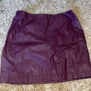 Purplish/dark maroon leather skirt
